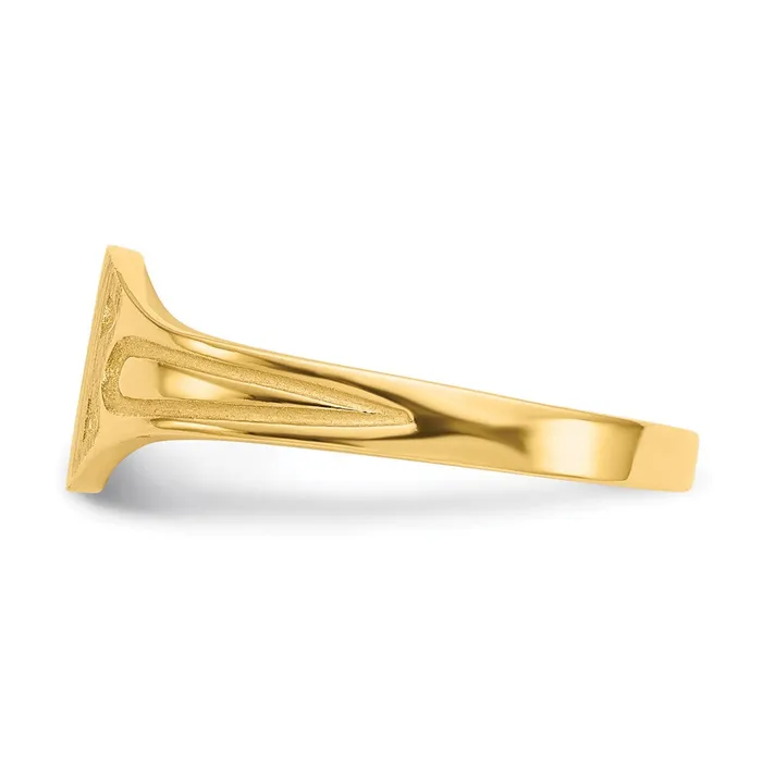 14K Yellow Gold 65x40mm Closed Back Childrens Signet Ring Goldia Rings