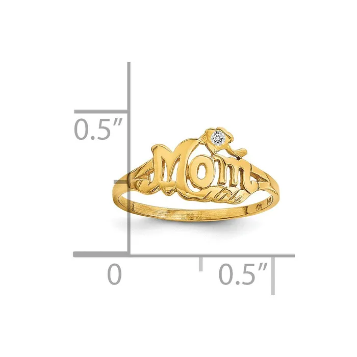 14K Yellow Gold A Real Diamond Mom Ring Goldia Rings