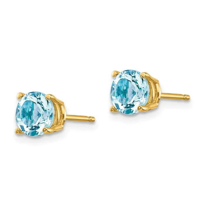 14k Yellow Gold Aquamarine Earrings Goldia Earrings