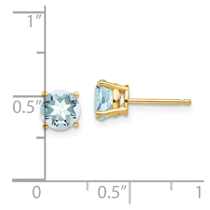 14k Yellow Gold Aquamarine Earrings Goldia Earrings