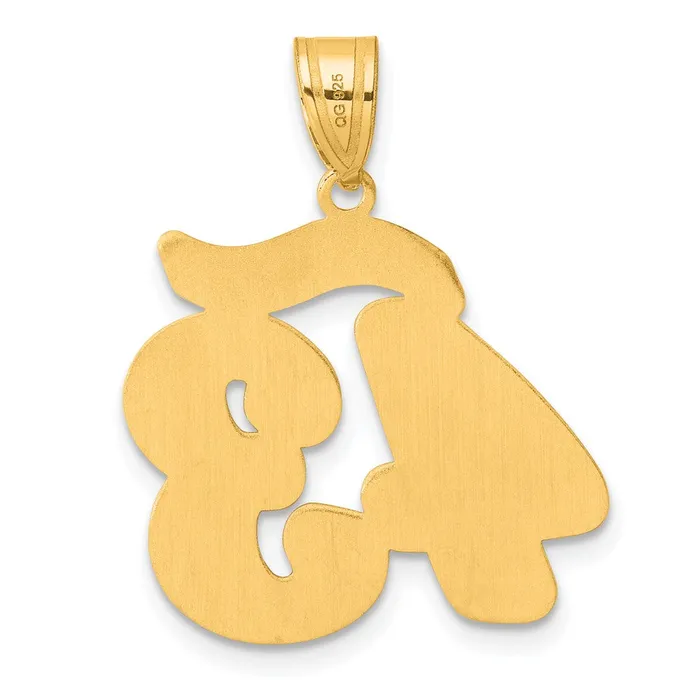 14k Yellow Gold Brushed Border Script Number 43 Pendant Goldia PreStyled Sets