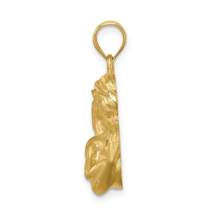 14k Yellow Gold Brushed Diamondcut MomBaby Pendant Goldia Necklaces