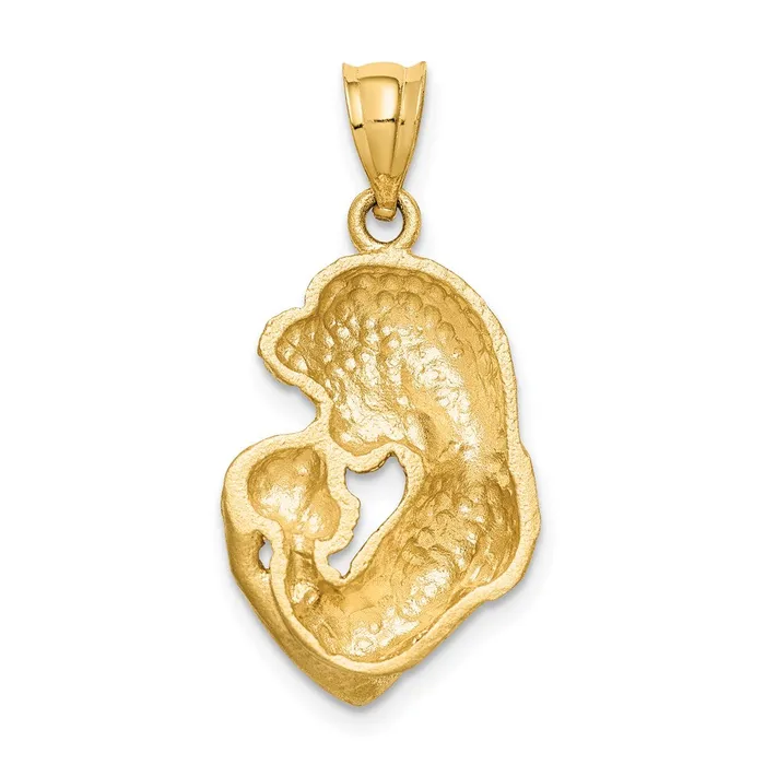 14k Yellow Gold Brushed Diamondcut MomBaby Pendant Goldia Necklaces