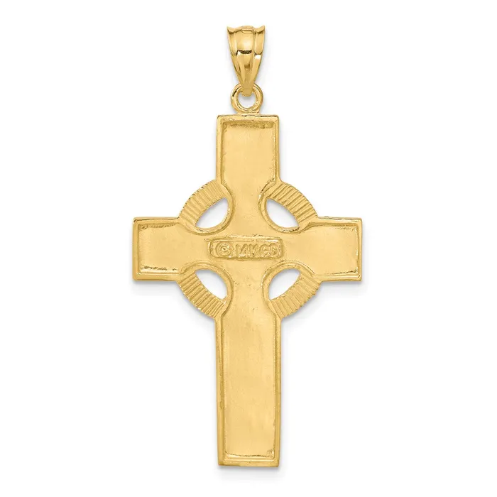 14k Yellow Gold Celtic Cross Pendant Goldia Necklaces