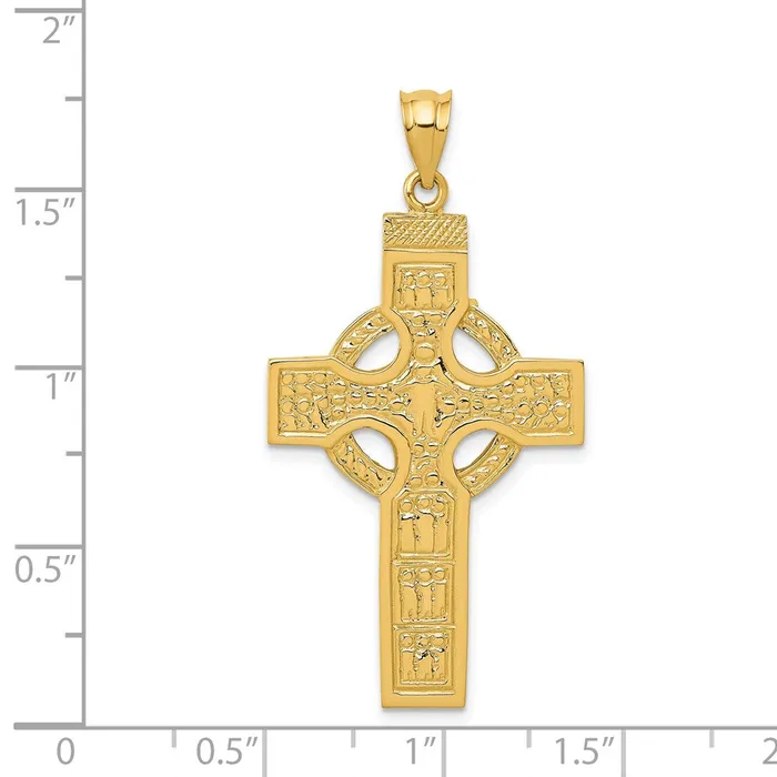 14k Yellow Gold Celtic Cross Pendant Goldia Necklaces