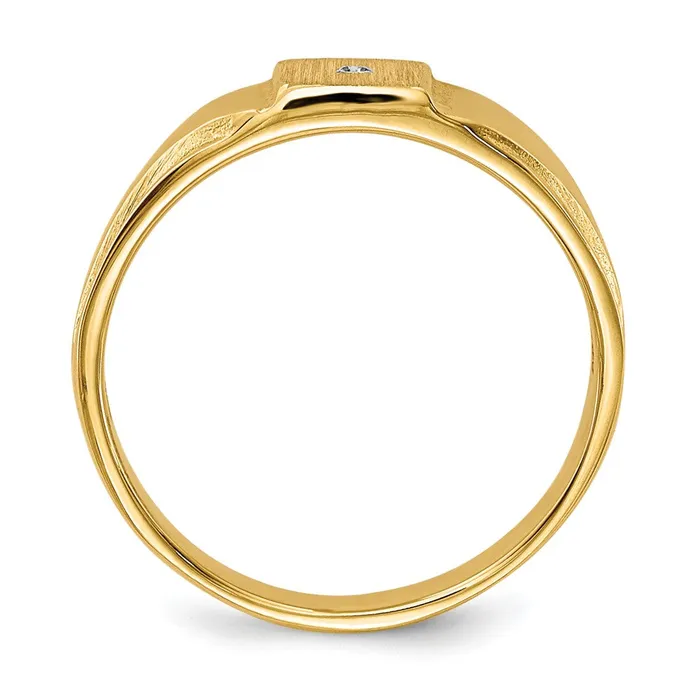 14K Yellow Gold Childs AA Real Diamond Signet Ring Goldiacom Rings