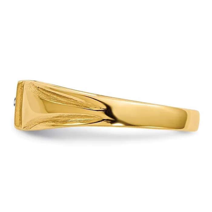 14K Yellow Gold Childs AA Real Diamond Signet Ring Goldiacom Rings
