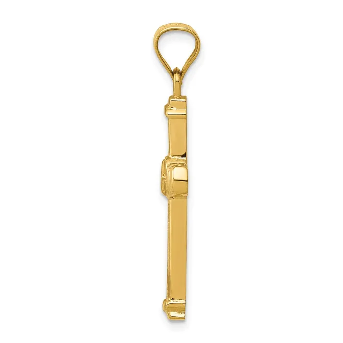 14k Yellow Gold CZ Cross Pendant Goldia Necklaces