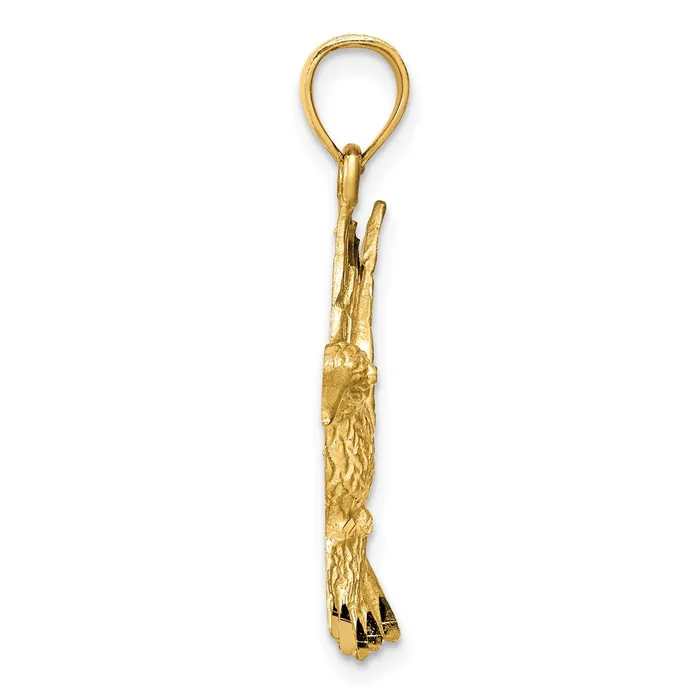 14k Yellow Gold Diamondcut Hummingbird Pendant Goldia Necklaces