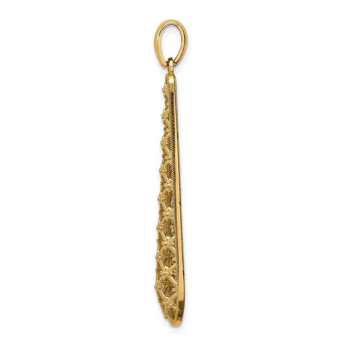 14k Yellow Gold Elongated Diamondcut Charm Goldia Charm Necklaces