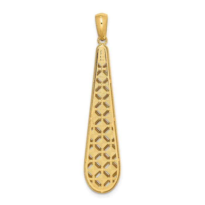 14k Yellow Gold Elongated Diamondcut Charm Goldia Charm Necklaces
