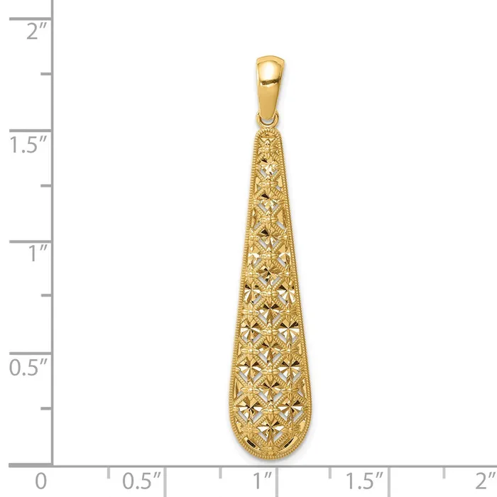 14k Yellow Gold Elongated Diamondcut Charm Goldia Charm Necklaces