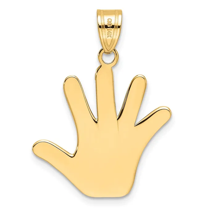 14k Yellow Gold Enameled AUTISM Handprint Pendant Goldia PreStyled Sets