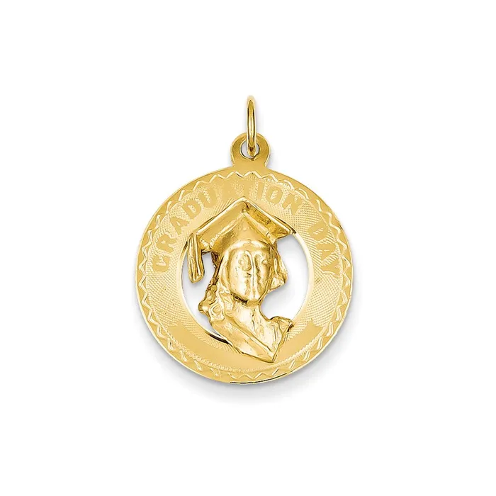 14k Yellow Gold Graduation Day wHead Charm Goldia Charm Necklaces