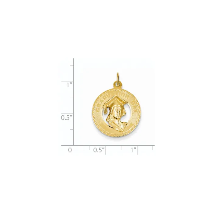 14k Yellow Gold Graduation Day wHead Charm Goldia Charm Necklaces