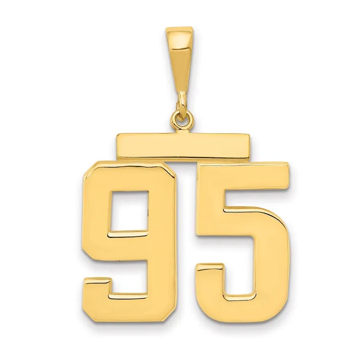 14k Yellow Gold Large Polished Number 95 Charm Goldia Charm Necklaces