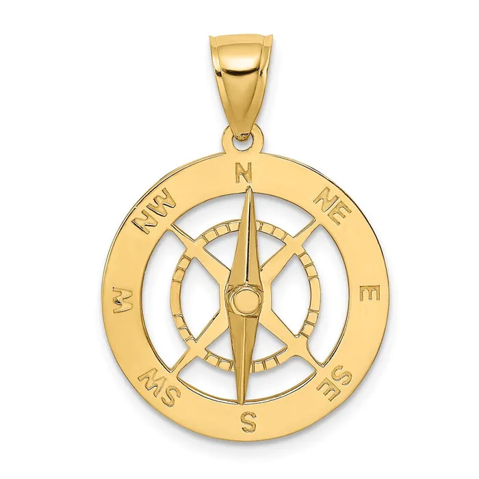 14k Yellow Gold Nautical Compass with Moveable Needle Charm Goldia Charm Necklaces 14k Yellow Gold Nautical Compass with Moveable Needle Charm Goldia Charm Necklaces