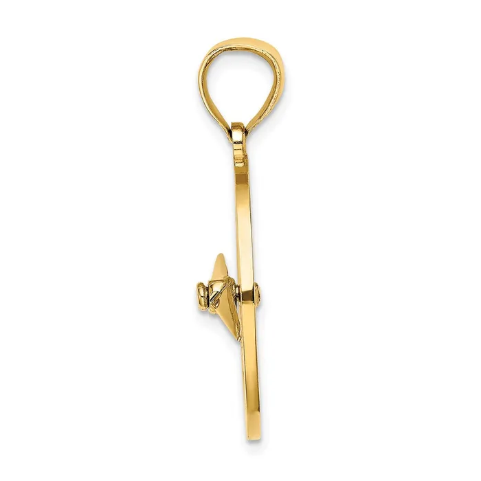 14k Yellow Gold Nautical Compass with Moveable Needle Charm Goldia Charm Necklaces