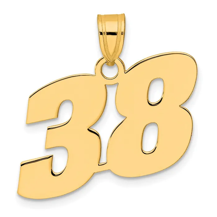 14k Yellow Gold Polished Block Number 38 Pendant Goldia PreStyled Sets