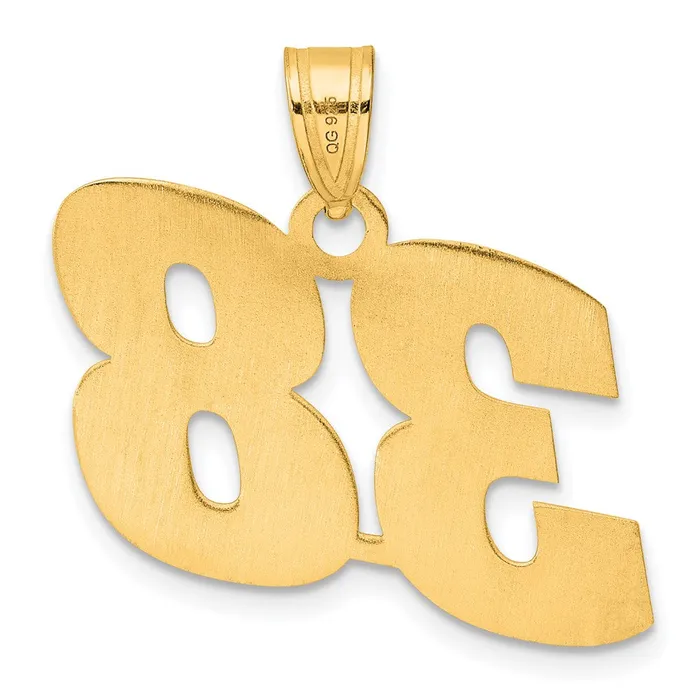 14k Yellow Gold Polished Block Number 38 Pendant Goldia PreStyled Sets