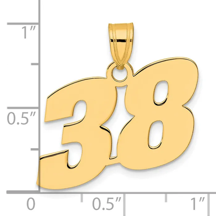 14k Yellow Gold Polished Block Number 38 Pendant Goldia PreStyled Sets