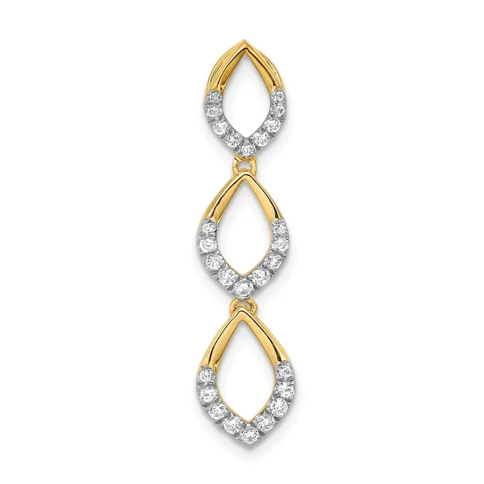 14K Yellow Gold Polished Dangle Real Diamond Chain Slide Goldia PreStyled Sets