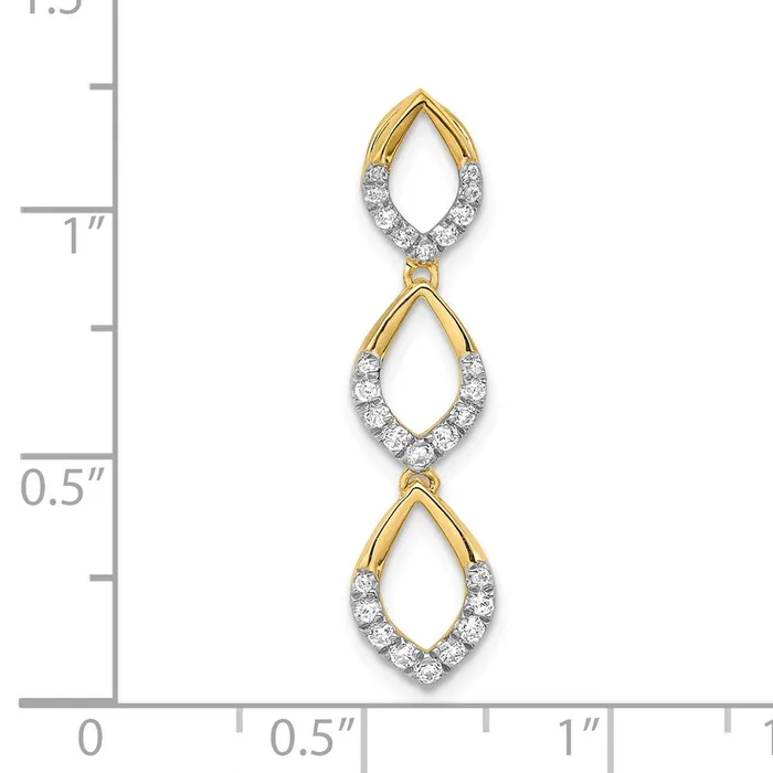 14K Yellow Gold Polished Dangle Real Diamond Chain Slide Goldia PreStyled Sets
