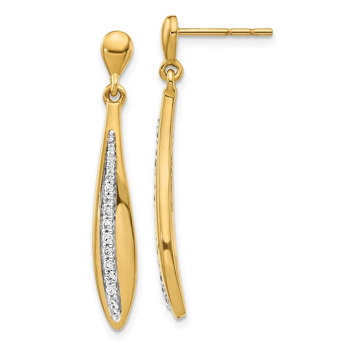 14k Yellow Gold Real Diamond Post Earrings Goldia Earrings