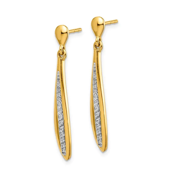14k Yellow Gold Real Diamond Post Earrings Goldia Earrings