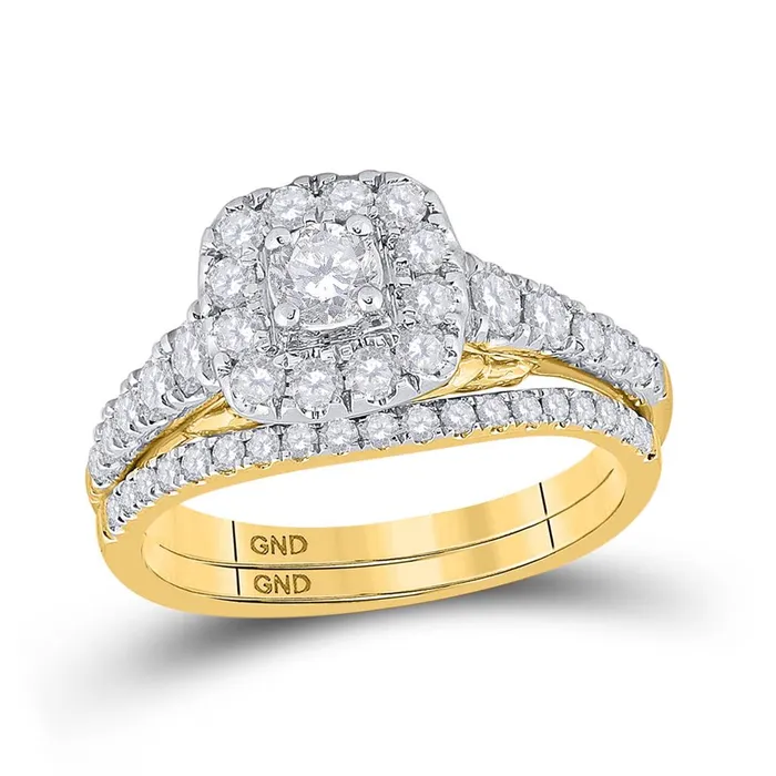 14k Yellow Gold Round Diamond Bridal Wedding Ring Set 1 Cttw Certified gndatlanta Rings 14k Yellow Gold Round Diamond Bridal Wedding Ring Set 1 Cttw Certified gndatlanta Rings