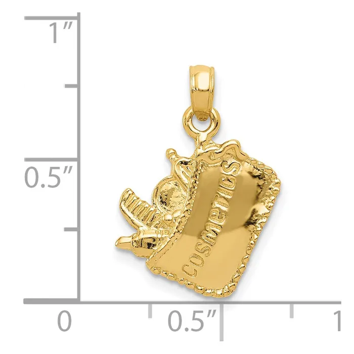 14k Yellow Gold Satin 3D Cosmetic Pouch Pendant Goldia PreStyled Sets