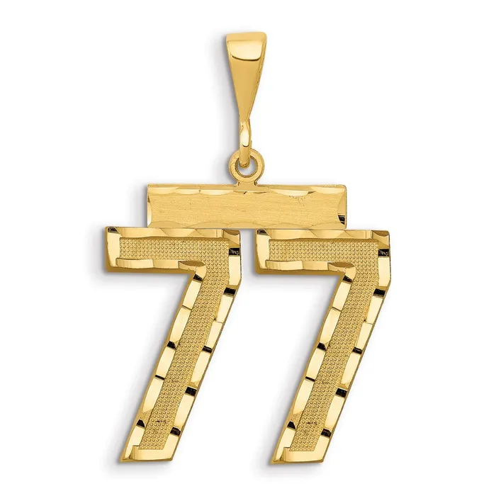 14k Yellow Gold Small Brushed Diamondcut Number 77 Charm Goldia Charm Necklaces 14k Yellow Gold Small Brushed Diamondcut Number 77 Charm Goldia Charm Necklaces