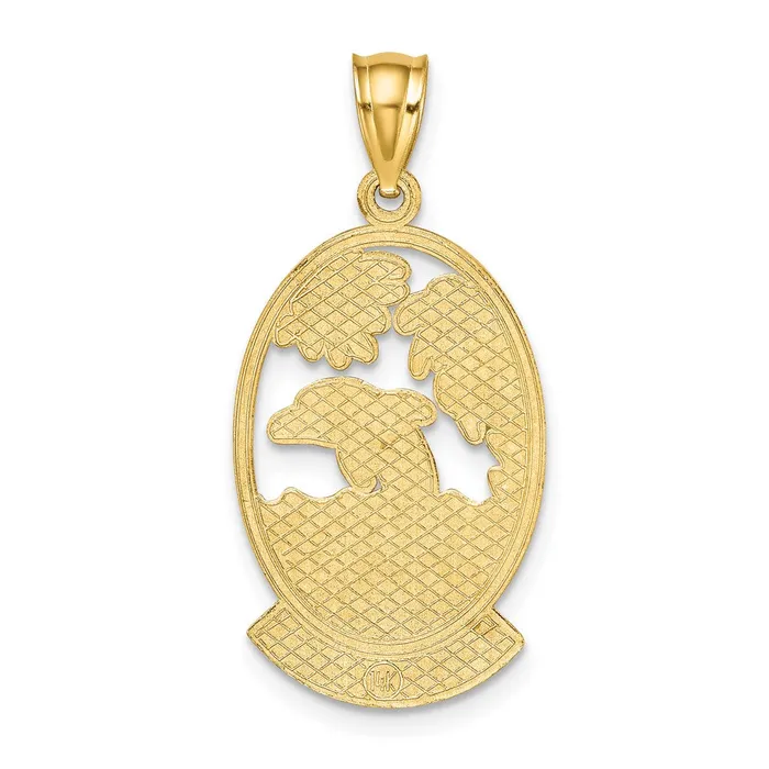 14k Yellow Gold ST MARTIN w Dolphin Sunset Charm Goldia Charm Necklaces