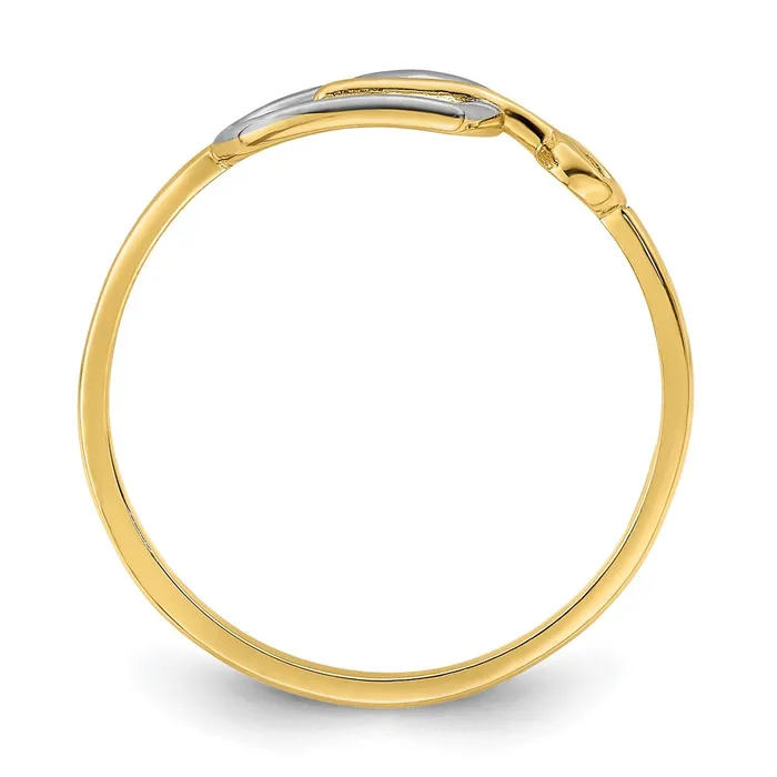 14k Yellow Gold wRhodium Heart and Key Ring Goldia Rings