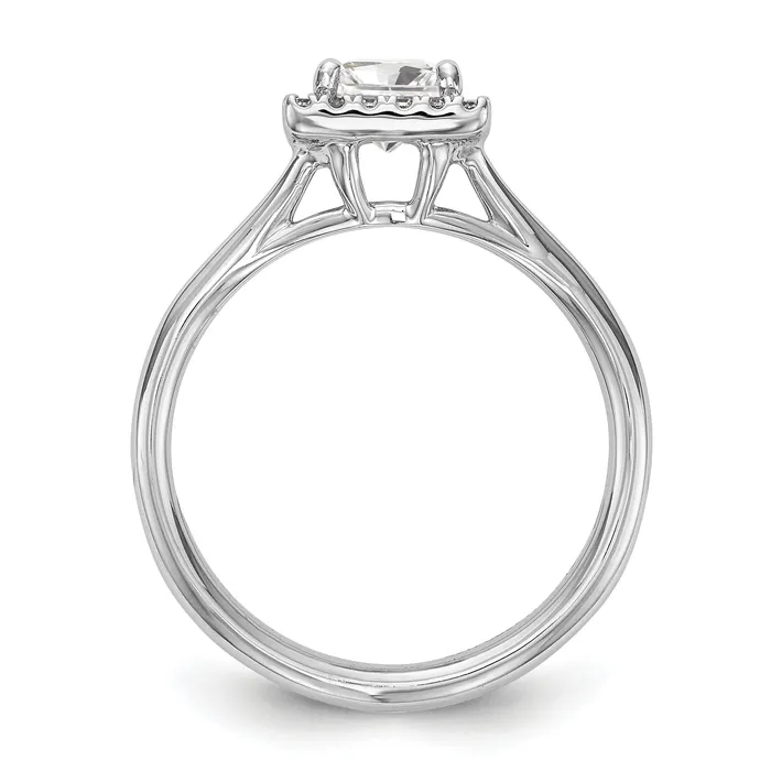 14kw Princess Halo Simulated Diamond Split Shank Engagement Ring Goldiacom Rings