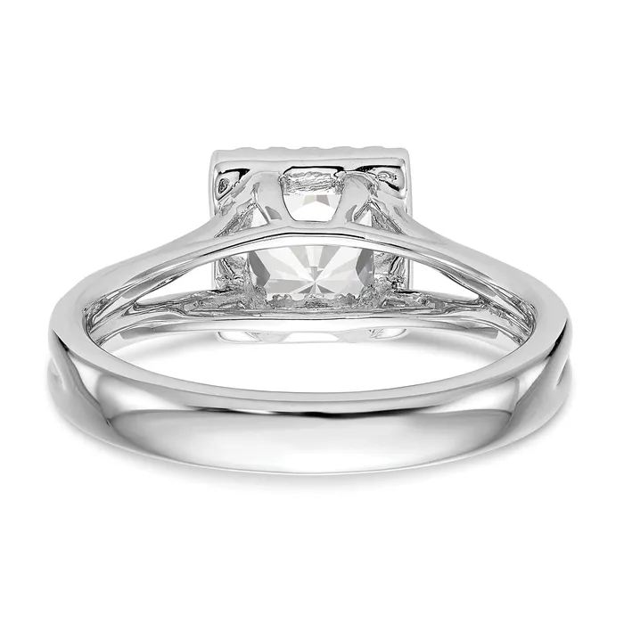 14kw Princess Halo Simulated Diamond Split Shank Engagement Ring Goldiacom Rings