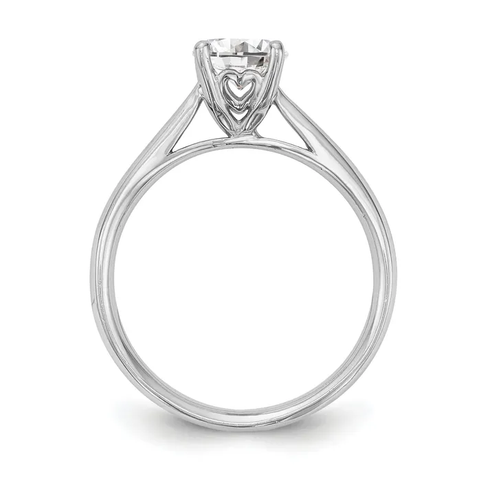 200ct CZ Solid Real 14k White Gold Solitaire Engagement Ring Goldia Rings