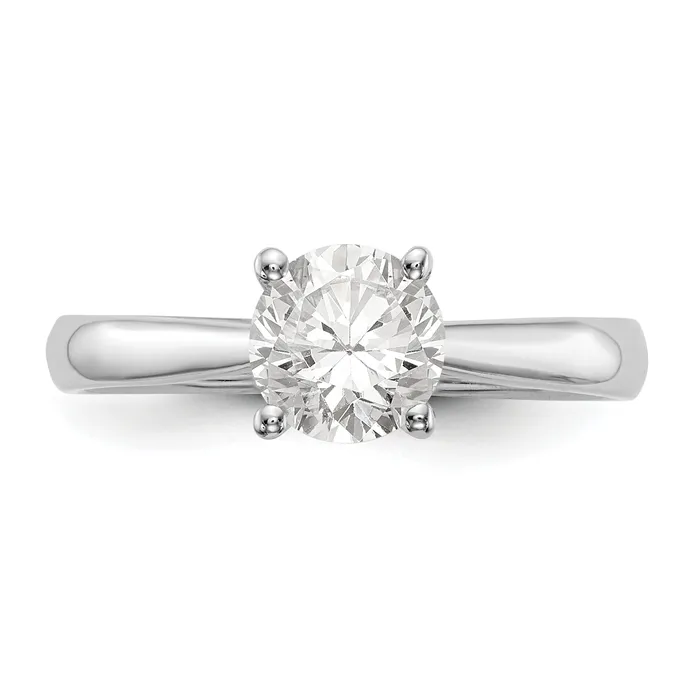 200ct CZ Solid Real 14k White Gold Solitaire Engagement Ring Goldia Rings