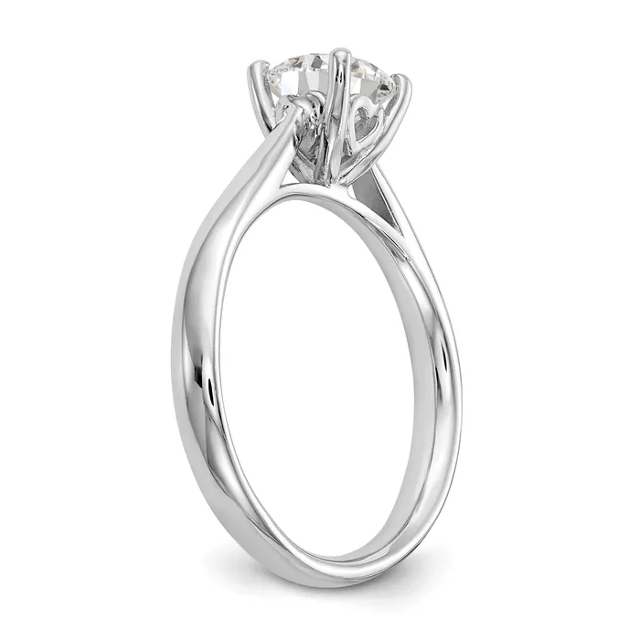 200ct CZ Solid Real 14k White Gold Solitaire Engagement Ring Goldia Rings