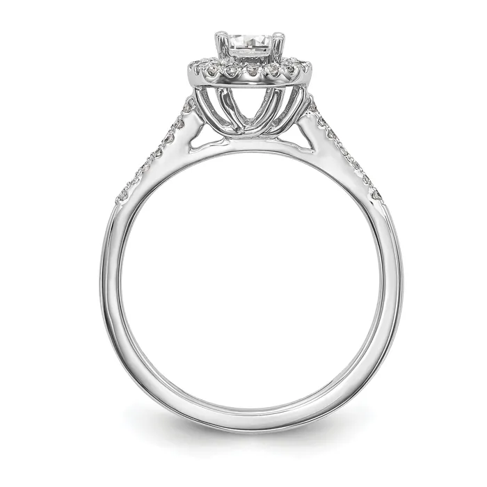 34 Ct TW Natural Diamond Halo Engagement Ring in 14K White Gold Goldiacom Rings