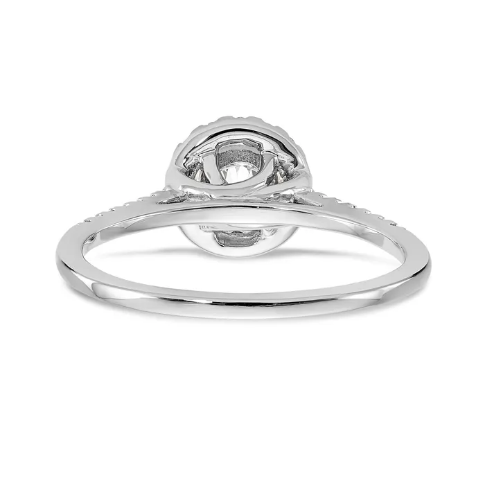 34 Ct TW Natural Diamond Halo Engagement Ring in 14K White Gold Goldiacom Rings