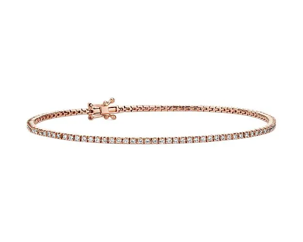 34 ct tw Classic FourProng Natural Diamond Tennis Bracelet in 18K Rose Gold Goldia Bracelets 34 ct tw Classic FourProng Natural Diamond Tennis Bracelet in 18K Rose Gold Goldia Bracelets
