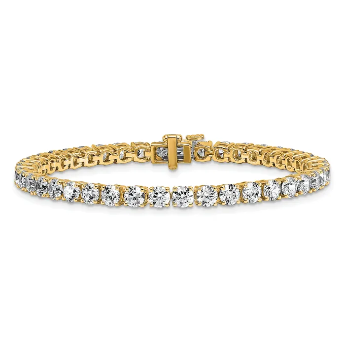 Bracelets 14k Yellow Gold 10 Ct Lab Grown Diamond VSSI G Tennis Bracelet Goldia