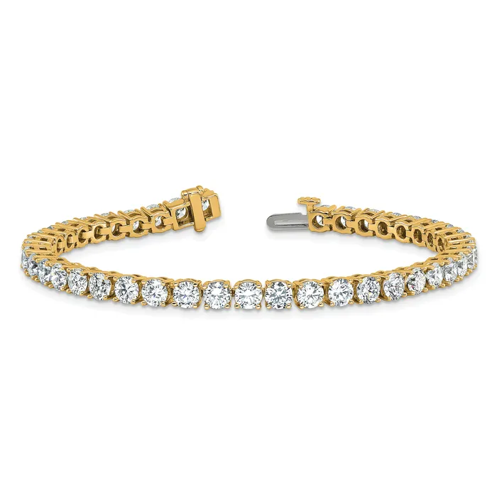 Bracelets 14k Yellow Gold 10 Ct Lab Grown Diamond VSSI G Tennis Bracelet Goldia