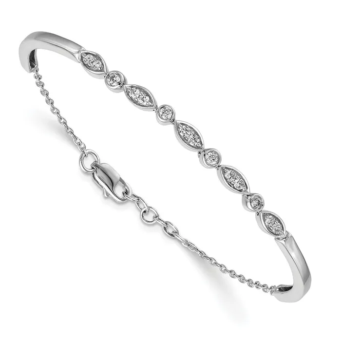 Bracelets goldiaca 14k White Gold Natural Diamond Bangle Bracelet