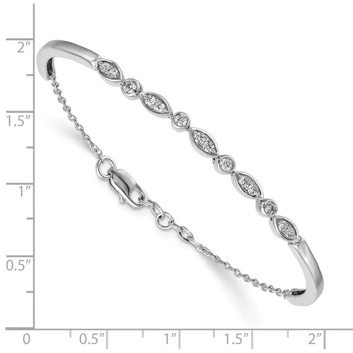 Bracelets goldiaca 14k White Gold Natural Diamond Bangle Bracelet