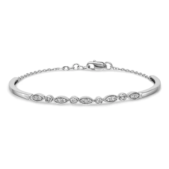 Bracelets goldiaca 14k White Gold Natural Diamond Bangle Bracelet