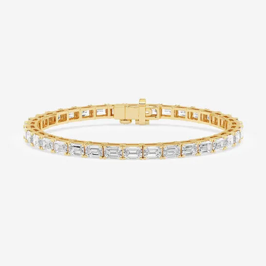 Bracelets JMS always Original Brilliant Diamond 14K Yellow Gold 9 CTTW EmeraldCut LAB GROWN Diamond EastWest Tennis Bracelet 7 inches FG SI1 Bracelets JMS always Original Brilliant Diamond 14K Yellow Gold 9 CTTW EmeraldCut LAB GROWN Diamond EastWest Tennis Bracelet 7 inches FG SI1