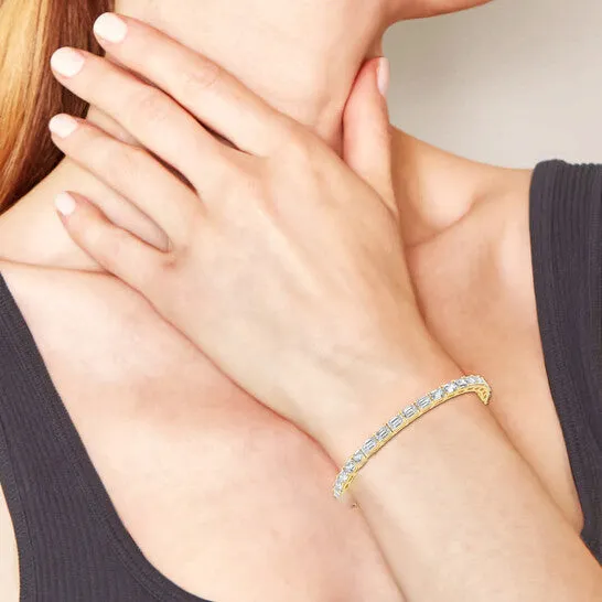 Bracelets JMS always Original Brilliant Diamond 14K Yellow Gold 9 CTTW EmeraldCut LAB GROWN Diamond EastWest Tennis Bracelet 7 inches FG SI1 Bracelets JMS always Original Brilliant Diamond 14K Yellow Gold 9 CTTW EmeraldCut LAB GROWN Diamond EastWest Tennis Bracelet 7 inches FG SI1