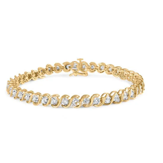 Bracelets JMS always Original Haus of Brilliance 10K Yellow Gold 3 cttw RoundCut Diamond Spiral Link 750 Bracelet IJ Color I1I2 Clarity Bracelets JMS always Original Haus of Brilliance 10K Yellow Gold 3 cttw RoundCut Diamond Spiral Link 750 Bracelet IJ Color I1I2 Clarity